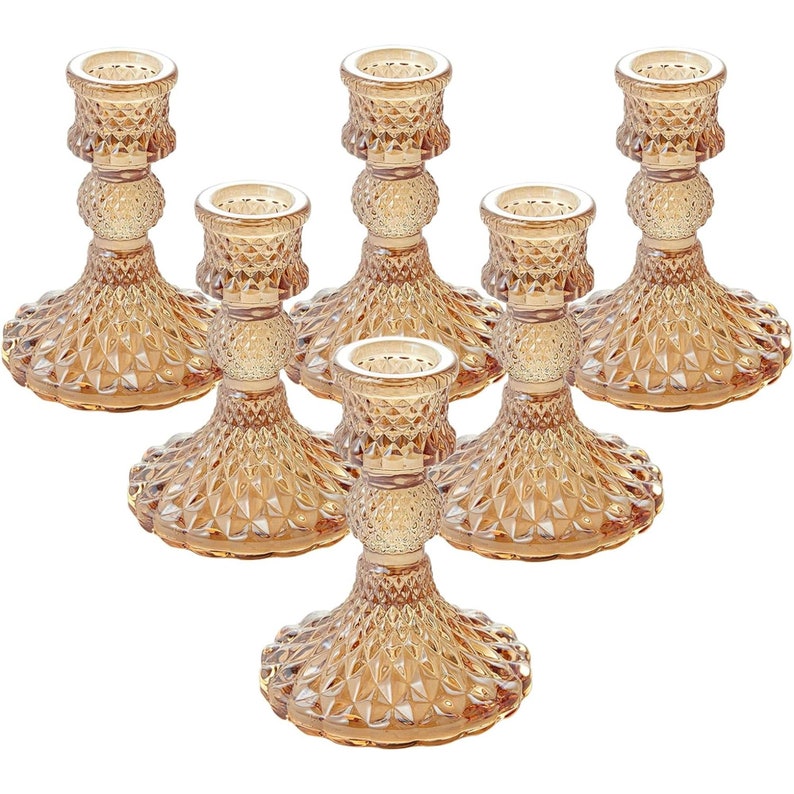 Vintage Candle Holders for Candlesticks Taper Glass Candlestick Holder
