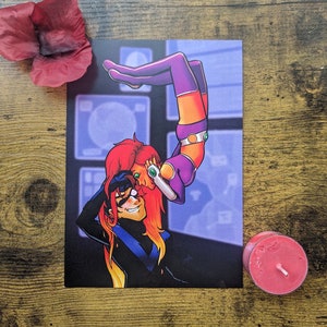 Starfire Nightwing Postal Flotante Mini Impresión