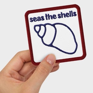 Sea Shell Embroidered Patch for Bags, Backpacks or Clothing