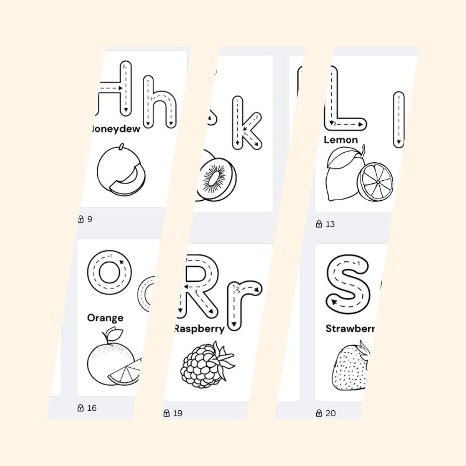 Printable Alphabet ABC Coloring Pages About Fruits for Kids and ...