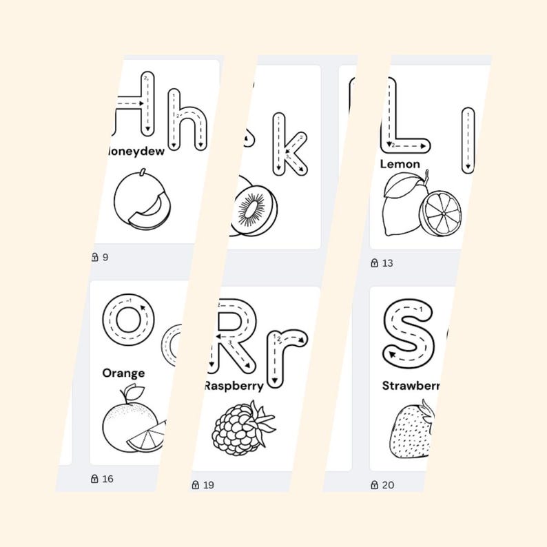 Printable Alphabet ABC Coloring Pages About Fruits for Kids and ...