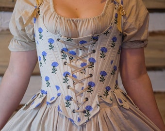 18th Century Floral Corset: Renaissance Costume Stays
