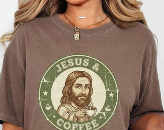 Jesus & Coffee Graphic Tee, Christian Coffee Lover Gift