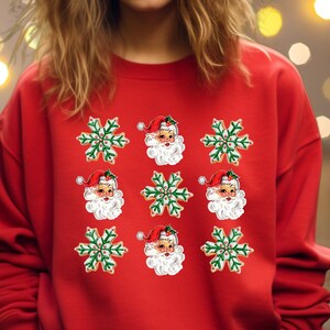Christmas Santa Holiday Sweatshirt, Cute Xmas Sweater, Winter Pullover, Festive Crewneck, Seasonal Outfit