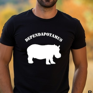 Dependapotamus Military Shirt: Funny Hippo Graphic Tee