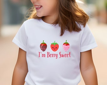 Strawberry Toddler Shirt: Bella Canvas 'Berry Sweet' Graphic Tee