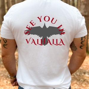 Valhalla Awaits Tee | Viking Raven Shirt | Norse Mythology Gift | Warrior T-Shirt | Unique Viking Apparel | Unique Gift