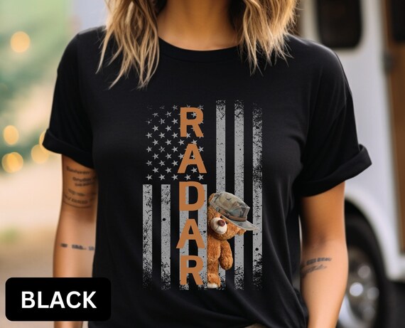 Radar Military T-shirt, Military Bear Shirt, Flag Tee, Unique Graphic Shirt, Army Shirt, Patriotic Shirt, American Flag, American Pride Tee