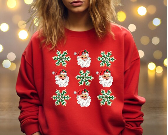 Christmas Santa Holiday Sweatshirt, Cute Xmas Sweater, Winter Pullover, Festive Crewneck, Seasonal Outfit
