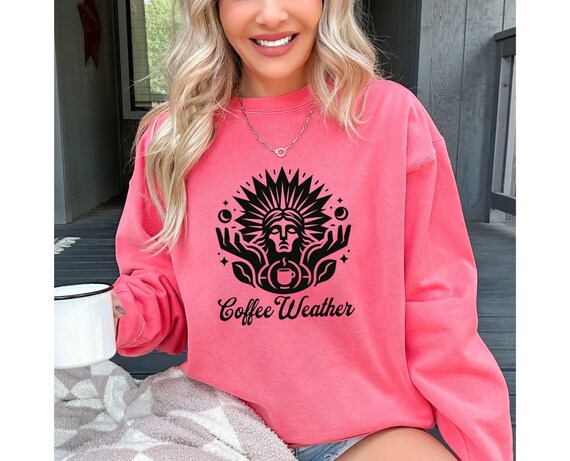 Jesus Coffee Weather Sweatshirt, Crewneck Sweater, Christian Graphic Tee, Gift for Coffee Lover, Comfort Colors Sweater, Religious Apparel