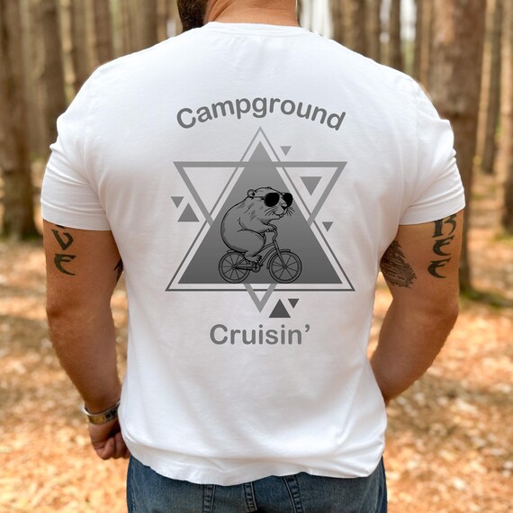 Nature Lover Tee - Adventure Awaits Camping T-Shirt - Funny Outdoor Enthusiast Gift - Camp Cruiser Top - Beaver Graphic Shirt
