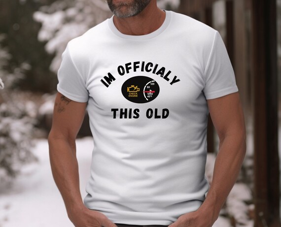 Quirky Joy of Getting Older Tee: Check Engine Light & Humorous Quote on Bella Canvas Shirt
