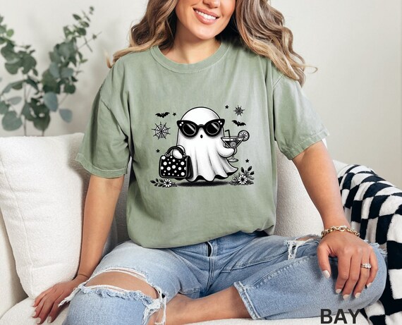 Cute Ghost Comfort Colors T-Shirt, Spooky Season, Halloween Shirt, Halloween Apparel, Boo Ghost Tshirt, Ghost Tee, Cute Fall shirt