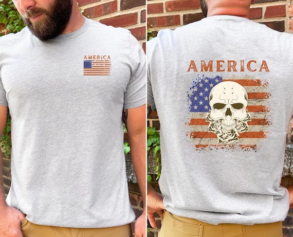 Skull And Rose American Flag Shirt- America Shirt, Patriotic Shirt, Love America, Freedom Shirt, Patriotic Gift, Gothic Shirt, USA Shirt