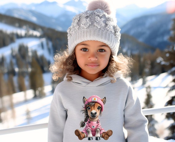 Country Horse Toddler Pullover Fleece Hoodie, Farm Animal Kids Sweatshirt, Horse Girl Hoodie, Western Hoodie, Pferde Geschenk Für Mädchen