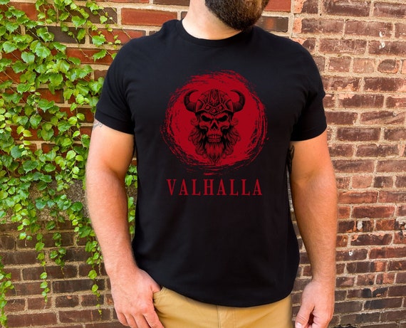 Viking Helmet Tee, Valhalla Shirt, Gothic Shirt, Norse Shirt, Viking Gift, Helmet T-shirt, Dad Gift, Skull Shirt, Viking Axe, Viking Shirt
