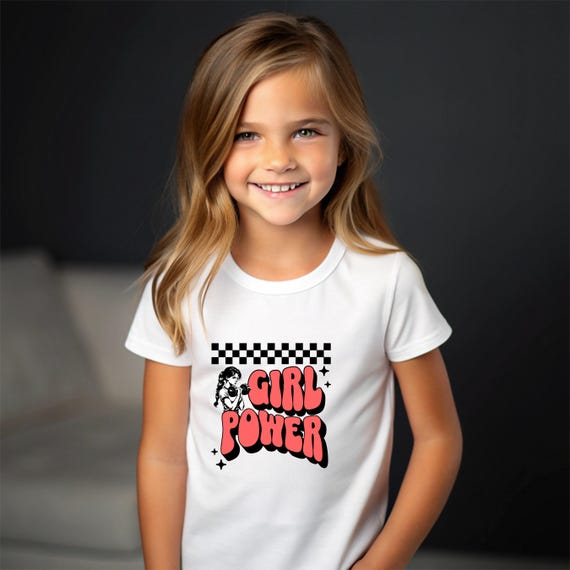 Kids Retro Girl Power Tee - Unisex Jersey Short Sleeve Tee,  Birthday Gift, Casual Wear, Empowerment Shirt, Graphic T-Shirt,