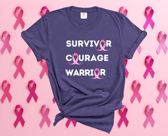 Breast Cancer Survivor, Courage, Warrior Shirt: Standing Strong with Pink Ribbons
