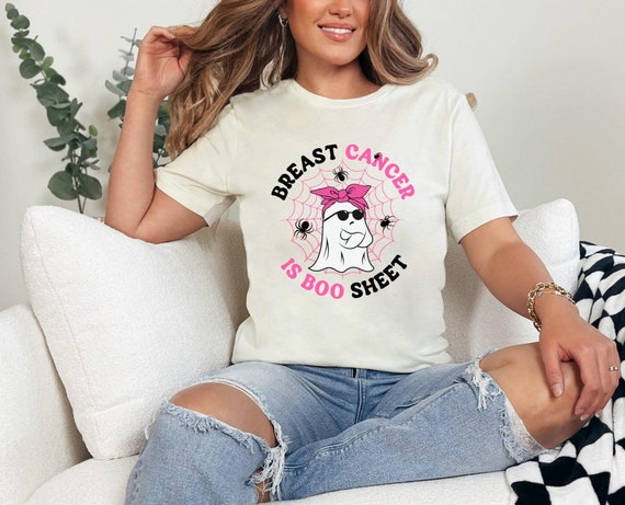 Spooky Breast Cancer Is Boo Sheet Tee, Halloween Shirt, Spooky Season, Breast Cancer Awareness, Ghost Tshirt, Cancer Squad, Cute Ghost Shirt