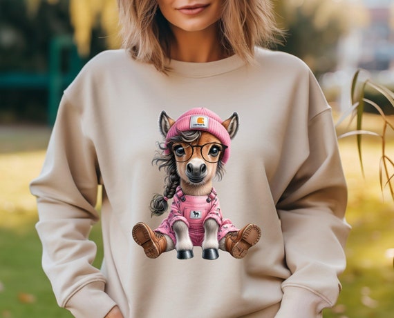 Girl Horse Country Farm Lover Sweatshirt, Horse Riding Shirt, Gift For Her, Unisex Crewneck Sweater, Equestrian Farm Animal Shirt
