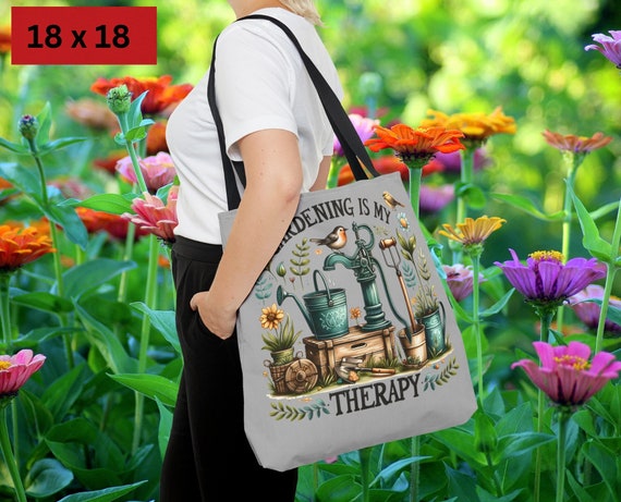 Garden Lover Tote Bag, Farmers Market Bag, Shopping Bag, Library Tote, Grocery Bag, Cute Tote Bag, Nature Lover gift, Gardener Gift