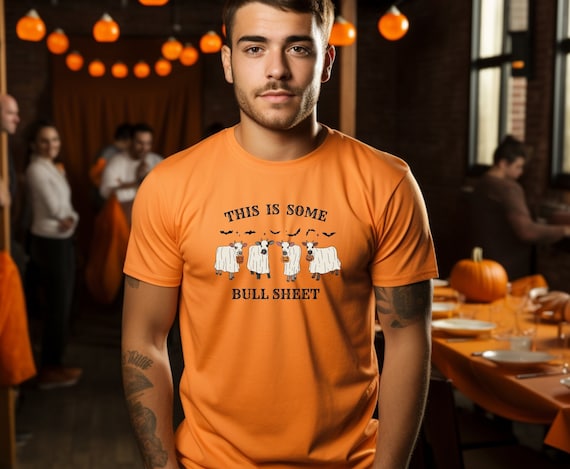 Bull Sheet Tshirt, Halloween Shirt, Halloween Cow Ghost Shirt, Spooky Season Shirt, Western Halloween Shirt, Cow Lover Shirt, Cow Ghost