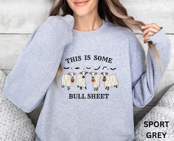 Bull Sheet Sweatshirt, Spooky Season, Halloween Shirt, Cow Ghost Sweater, Ghost Shirt, Western Shirt, Trendy Shirts, Ghost Sweatshirt