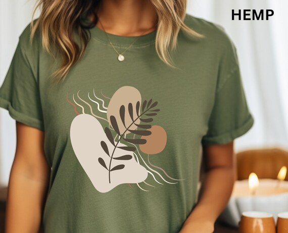 Leaf-inspired Abstract Aesthetic T-Shirt, Aesthetic Design Tee, Abstract Shirt, Nature Inspired. Aesthetic Leaf Shirt