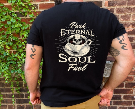 Skull Coffee Shirt: Gothic Caffeine Addict Tee or Sweatshirt