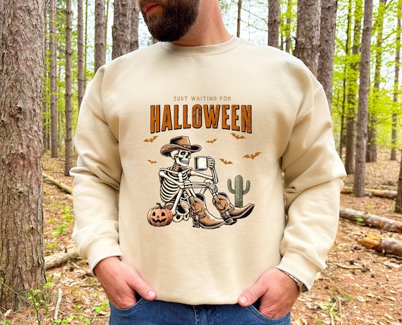 Western Halloween Sweatshirt, Cowboy Skeleton Shirt, Happy Halloween, Cowboy Halloween, Spooky Season, Skeleton Halloween, Country Halloween
