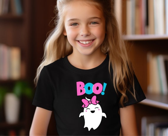 Kids Halloween Shirt, Ghost T-shirt, Spooky Season Shirt, Halloween Ghost Shirt, Halloween Shirt, Fall Shirt, Cute Boo Ghost Shirt for Girls
