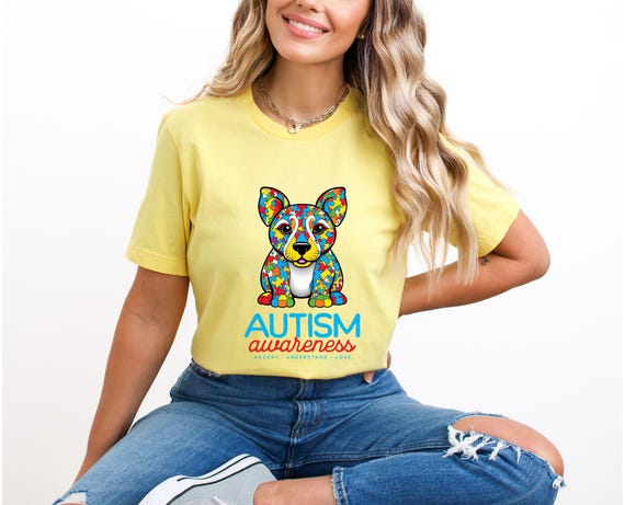 Autism Awareness Tees, Colorful Dog Design, Unisex Short Sleeve Shirt, Autism Ed, Teacher T-shirt, Special Education, Autistic Shirt,