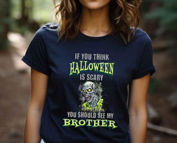 Halloween Zombie Brother Tee, Scary Halloween Shirt, Funny Halloween T-Shirt, Halloween Costume Top, Halloween Party Wear