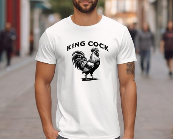 King Rooster Tee, Funny T-Shirt, Gift for Men, Farmhouse Style Tee, Farm Life Shirt, Perfect for Birthdays