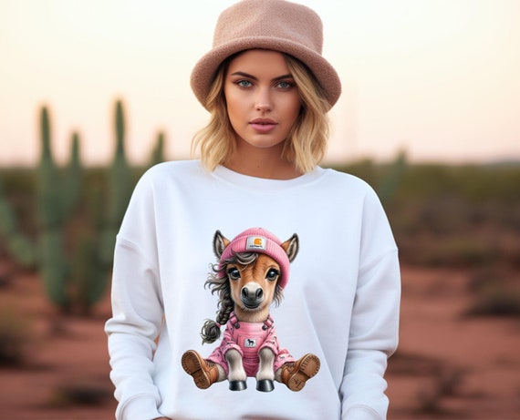 Girl Horse Country Farm Lover Sweatshirt, Horse Riding Shirt, Gift For Her, Unisex Crewneck Sweater, Equestrian Farm Animal Shirt