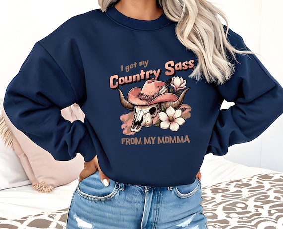 Sassy Country Sweatshirt - Perfect Gift for Daughter, Western Cowgirl Skull Sweater, Southern Girl Sweater