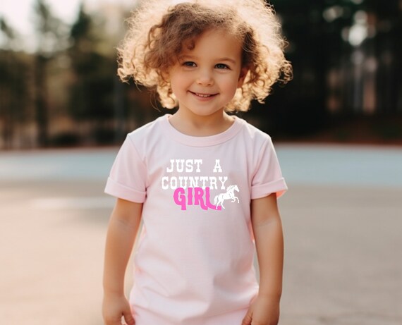 Just A Country Girl: Stylish Bella Canvas Shirt with Mustang Horse Design - Ideal for Mom, Daughter, or Girlfriend