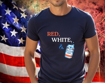 Funny 4th of July BBQ T-Shirt: Patriotic USA Beer Shirt