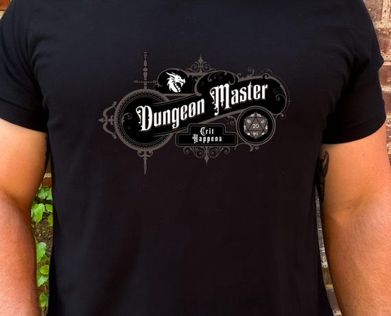 Dungeon Master T-Shirt, RPG Shirt, D&D Tee, Role Playing Game Gift, Fantasy Gamer Top, DND Gaming T-shirt,  D20 Shirt, Dragon Lover Gift