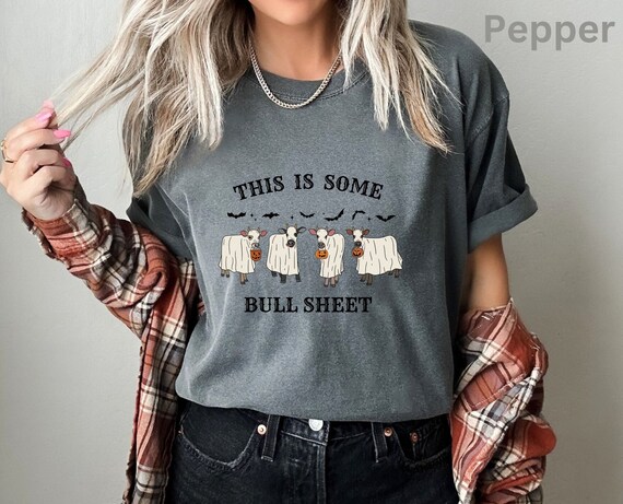 Bull Sheet Halloween Shirt, Spooky Season, Comfort Colors Halloween Shirt, Ghost Cow Tee, Ghost Tshirt, Western Shirt, Cute Fall shirt