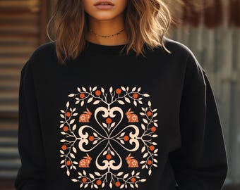 Cottagecore Rabbit Sweatshirt: Woodland Hare Crewneck