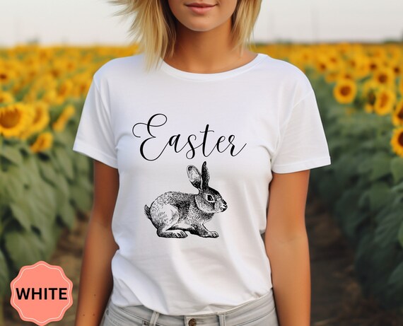Vintage Easter Bunny Shirt , Retro Bunny Tee, Happy Easter, Cute Easter Shirt, Easter Rabbit, Bunny T-shirt, Easter Day, Womens Easter Shirt