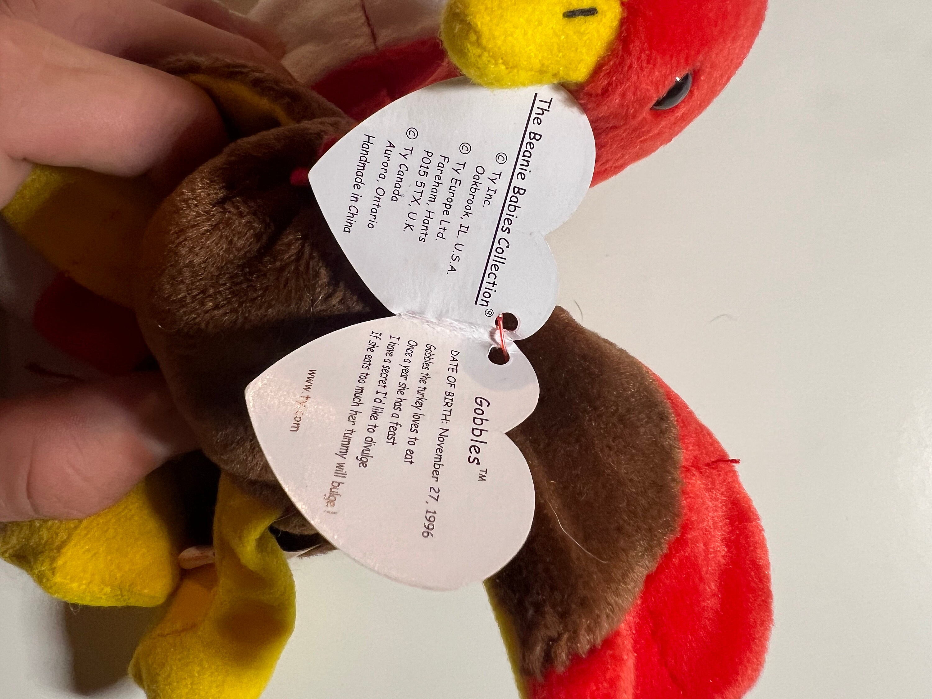 1996 Gobbles Beanie Baby Rare W/ Tag Errors Etsy