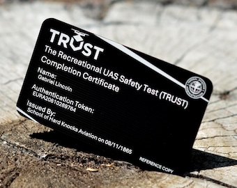 Aluminum, Drone TRUST Certificate Card ID, UAS