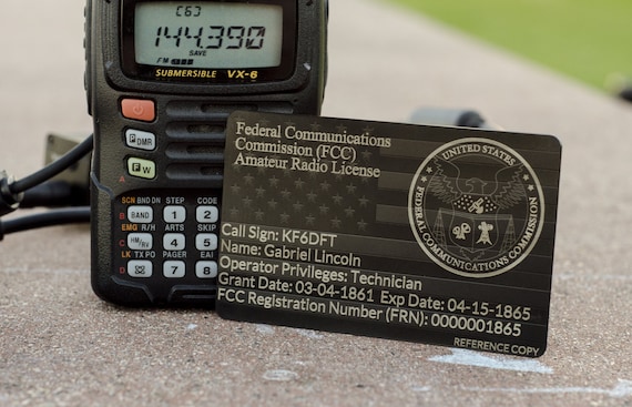 Ham Radio Card ID, Gift for ham, License, Multi-layer, Reference Information, Ham Made
