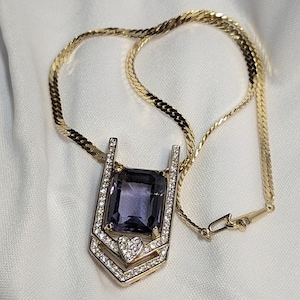 PANETTA パネッタ ストーン ヴィンテージ ネックレス ゴールド ブラック Panetta Necklace - Etsy