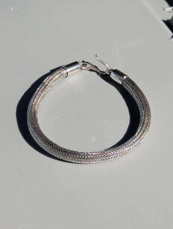 Timeless Weave: Vintage  Solid Sterling Silver Br… - image 2