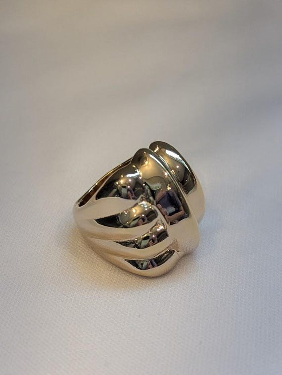 18kt Electroplated Statement Ring - image 2