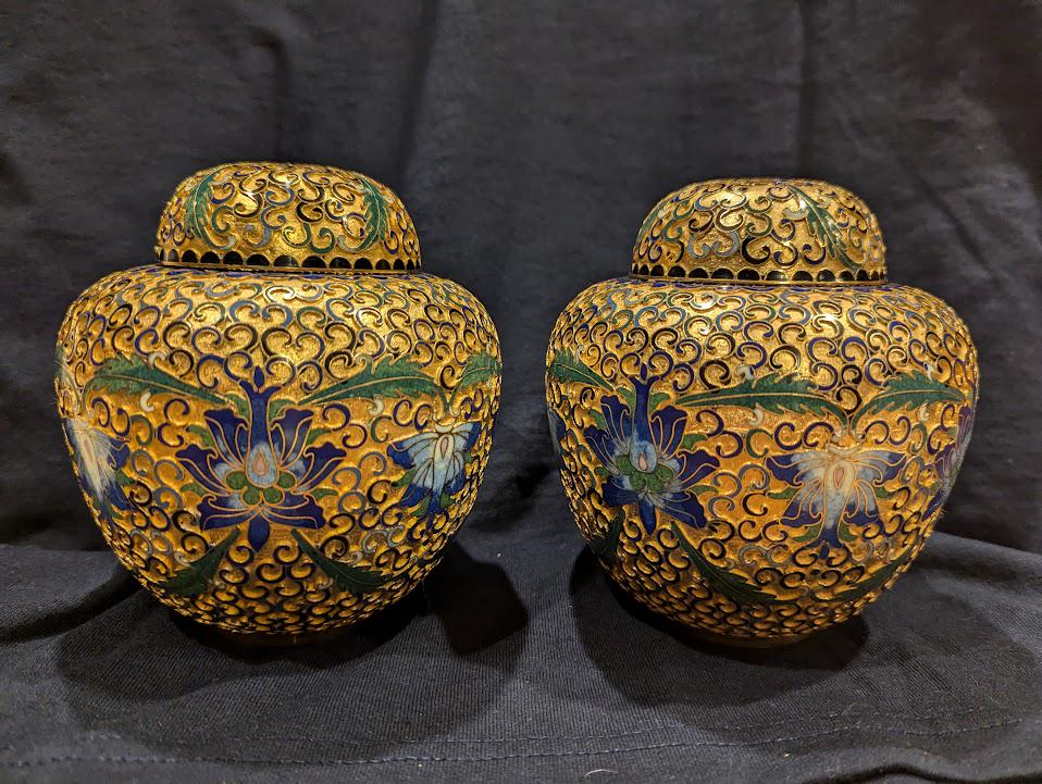 Chinese Cloisonne Ginger Jars