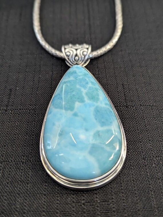 Larimar Gemstone Pendant | 925 Sterling Silver | … - image 3